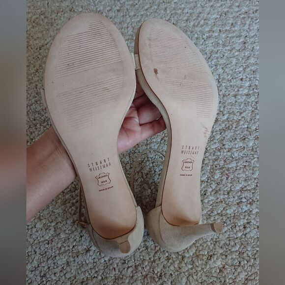 Stuart Weitzman NUDIST II SANDAL 75 in suede leather size 7.5 - Picture 12 of 12